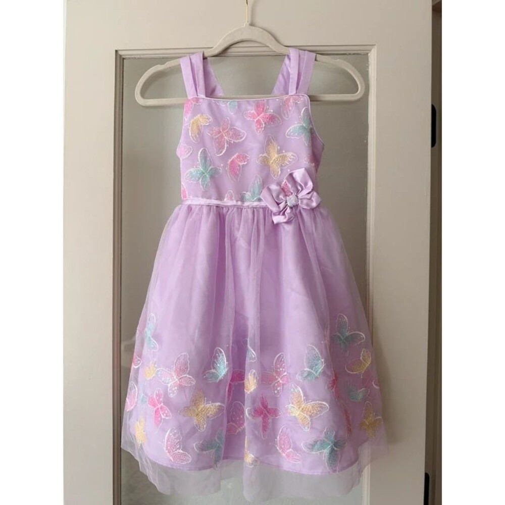 Jona Michelle girls purple butterfly dress